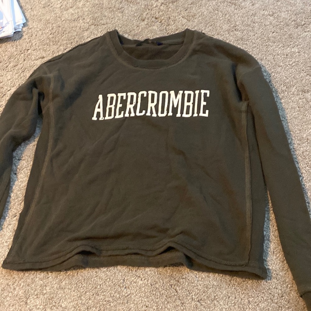 abercrombie green crewneck